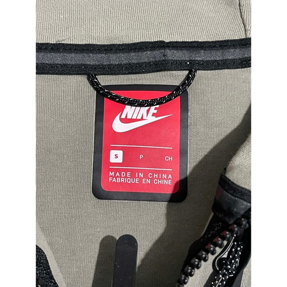 Nike Hoodie Mens S Green Tech Fleece Full Zip Raglan Activewear Jacket - Picture 3 of 5